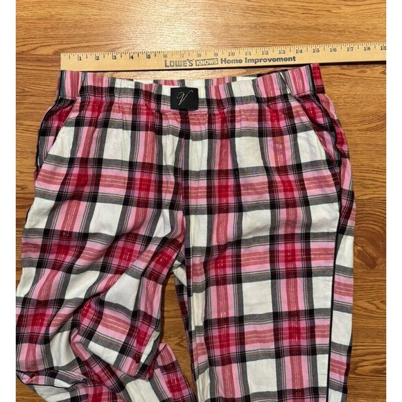 Victoria's Secret Women's Flannel Pajama Pants Plaid Size Medium Pink Buffalo - Picture 7 of 7